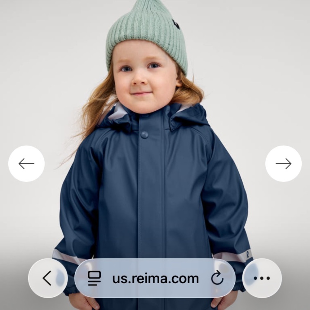 Navy Reima raincoat size 2t